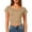 Khaki #11, variant on Women's Deep V-Back Crop Top Short Sleeve Casual Summer T-Shirt Nye Shirts for Women Purple S