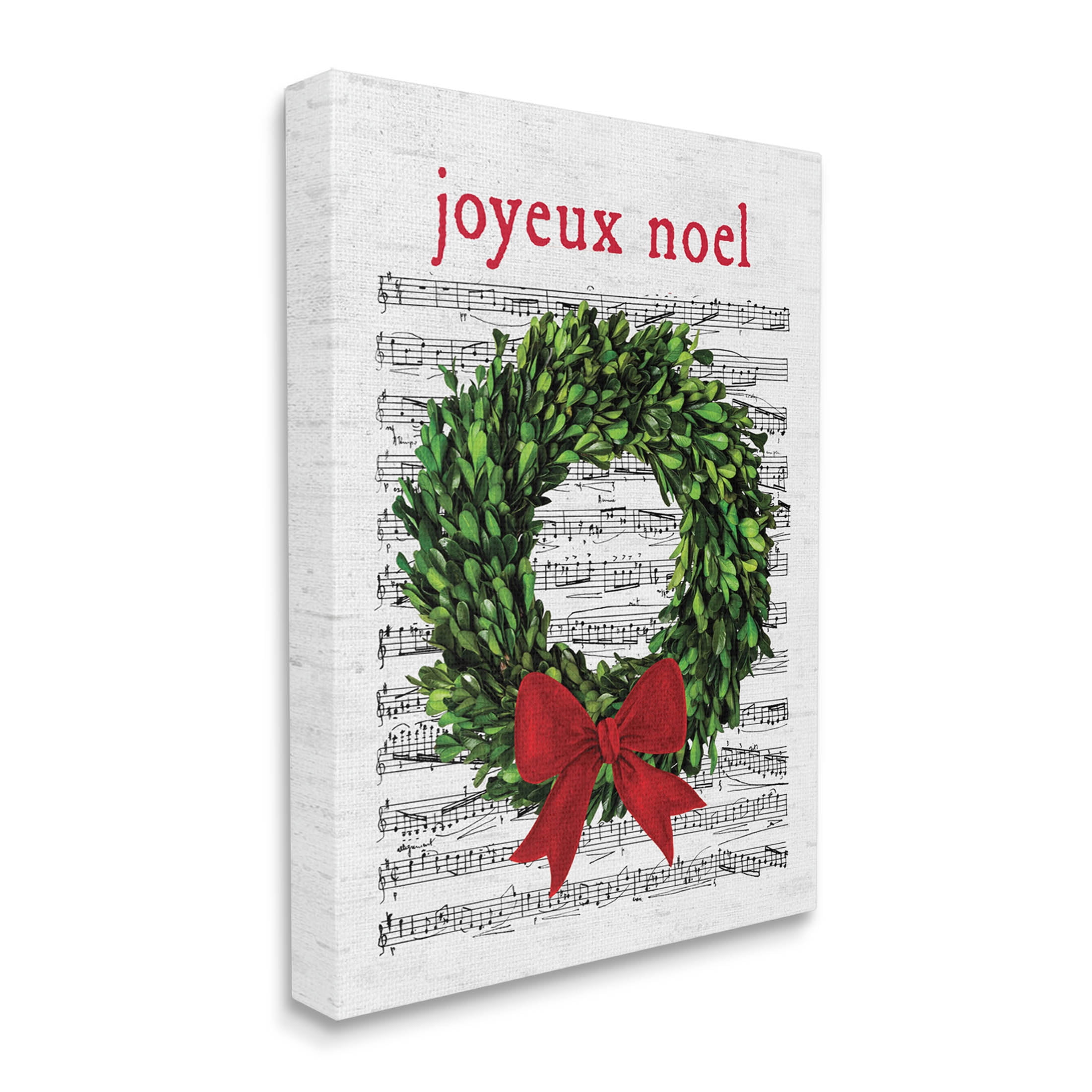 Stupell Industries Joyeux Noel Vintage Song Graphic Art Gallery Wrapped Canvas Print Wall Art, Design by Lettered and Lined