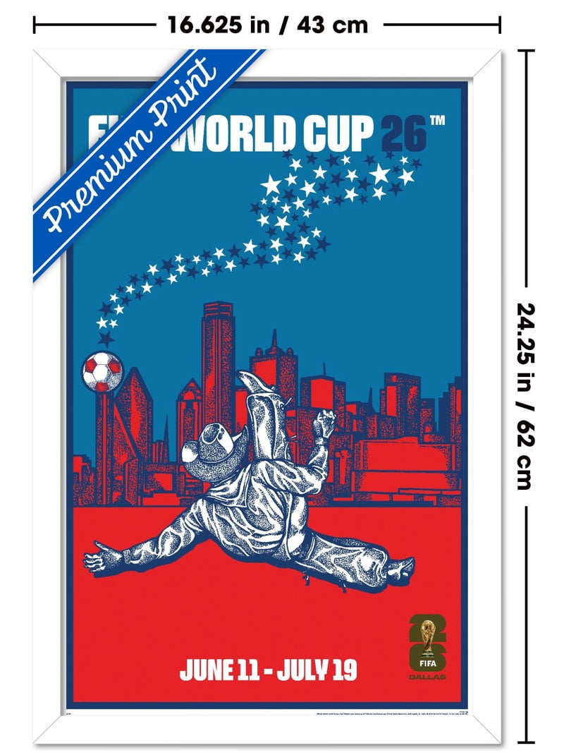 FIFA ワールドカップ 2026 ダラス 公式ポスター A3 作者直筆サイン入 FIFA World Cup 2026 - Dallas Wall Poster, 14.725