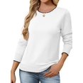 thumbnail image 2 of Women's Crewneck Sweater White M, 2 of 9
