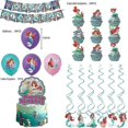 thumbnail image 2 of Mermaid Theme Kids Girls Birthday Party Decoration Balloons Banner Hanging Swirls Cake/cupcake Toppers Kit, 2 of 4