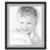 ArtToFrames 24x28" Matted Picture Frame with 20x24" Single Mat Photo Opening Framed in 1.25" Satin Black and 2" TV Grey Mat (FWM-3926-24x28)