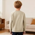 thumbnail image 4 of OGLCCG Boy's Waffle Long Sleeve Shirt Loose Fit V Neck Henley Shirts Casual Lightweight Comfort Oversized Tshirts for School 4-14 Years, 4 of 6