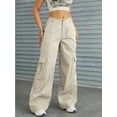 thumbnail image 6 of Women’s High Waisted Multi-Pocket Cargo Work Pants – Y2K Wide Leg Casual Straight Fit, Plus Size Available, 6 of 8
