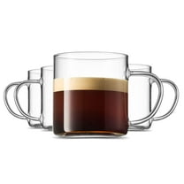 Lefonte Glass Coffee Mugs Set - 14oz, Set of 4
