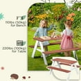 thumbnail image 3 of Outsunny Kids Picnic Table Set,Wooden Table & Bench Set,Kids Patio Furniture Outdoor Toys for Garden,Backyard,Aged 3-8 Years Old,Brown,Brown Wood Furniture Youth Kids Baby Furniture, 3 of 8