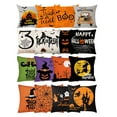 thumbnail image 2 of Holloyiver Halloween Pillow Covers, 18x18 inch Trick or Treat Pumpkin Ghost Throw Pillow Covers for Fall Halloween Decorations, Halloween Party Decorative Pillow Covers for Couch Sofa, 2 of 9