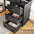 thumbnail image 4 of Vanity Desk with Mirror and Lights,Makeup Table with 5 Drawers and Shelves,Makeup Vanity with Lights and Charging Station,Black, 4 of 8
