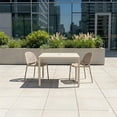 thumbnail image 2 of F. Corriveau International Ristorante 38" x 27" Outdoor Patio Table – Aluminum with Umbrella Hole, Greige, 2 of 4
