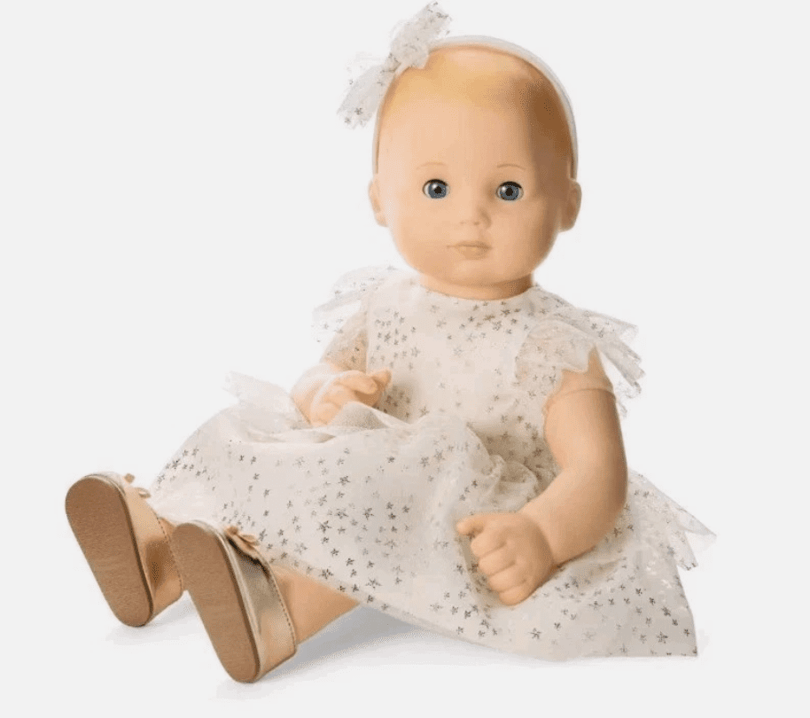 American Girl X Janie and Jack Sparkly Cream Celebration Dress for Bitty Baby 15 inch Dolls