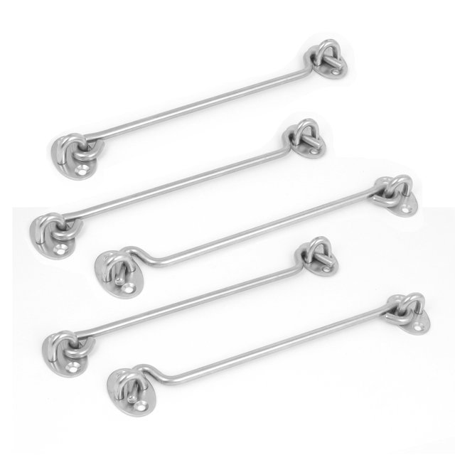Unique Bargains 5 Pcs 8 Pieds 200mm Crochet de Cabine en Acier Inoxydable Attrape-il Loquet de Porte de Cabane