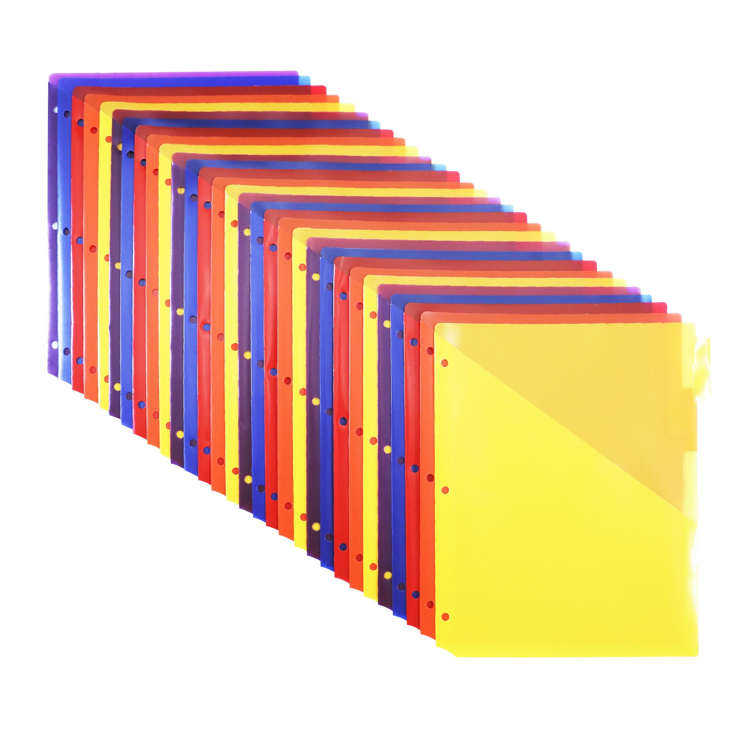 Pen+Gear Vibrant Color 5-Tab Insertable Dividers with Pockets, 6 Pack, Model 90159