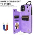 thumbnail image 3 of Nalacover for iPhone 11 Wallet Case with Card Slots & Metal Finger Ring, Durable PU Leather Back Double Magnetic Botton Flip Kickstand Purse Shockproof Phone Case,Purple, 3 of 10