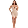 thumbnail image 5 of DARING DIVA Shapewear Tummy Control Compression Bodysuit with Zipper Crotch L Beige, 5 of 6