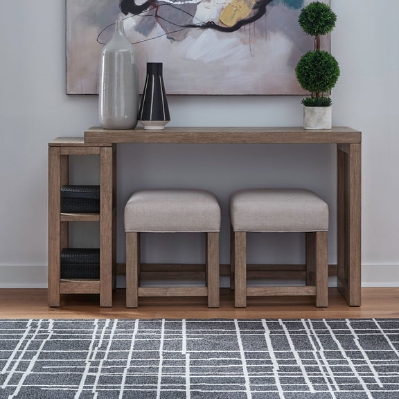 Liberty Furniture Corso Alt 3 Piece Set Console Table 2 Stools Brown