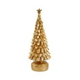 thumbnail image 2 of 7.8 Inch Resin Christmas Tree Ornament - Mini Conical Holiday Decor for Tabletop, Fireplace Mantel, Winter Holiday Display, Christmas Village Scenes and Festive Home Decoration(Golden), 2 of 5