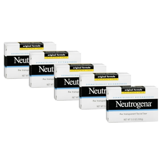 Neutrogena Original Fragrance-Free Gentle Facial Cleansing Bar, 3.5 OZ (Pack of 5)