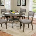 thumbnail image 3 of CoSoTower Rustic Grey Solid wood Round Dining Table w Shelf Dining Room Furniture 1pc Table Only, 3 of 6