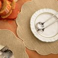 thumbnail image 3 of Round Placemats Set of 12 Jute Rustic Place Mats for Dining Table Heat Resistant Natural Farmhouse Table Mats Decor (Wave Rim), 3 of 5