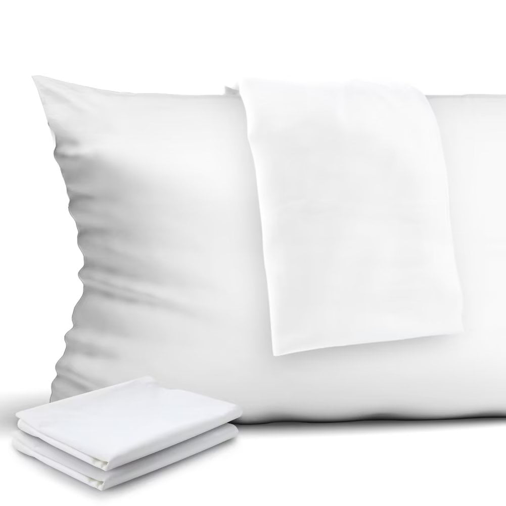 4 Pack Zippered Pillow Protector King Size White, 400 Thread Count 100