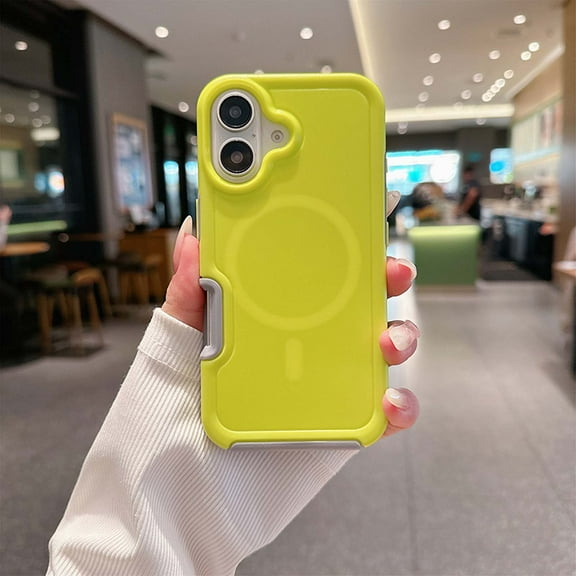 Strong Magnetic Case for iPhone 16 [Compatibilty with MagSafe] Protective Shockproof Heavy Duty Anti-Fall Dropproof Protective Durable Cover Phone Case for iPhone 16,Green