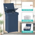 thumbnail image 5 of Trash Can Cabinet, 13 Gallon Kitchen Garbage Can, Wooden Recycling Trash Bin, Freestanding Dog Proof Trash Can, Farmhouse Trash Cabinet with Lid for Home Kitchen Bathroom, Blue, 5 of 9