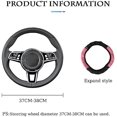 thumbnail image 2 of Queilt 37-38CM Universal Car Steering Wheel Cover Car Steering Wheel Cover without Inner Ring Embroidered Leather PU Leather Anti-Slip Breathable Steering Wheel Protector for Auto (Pink), 2 of 5