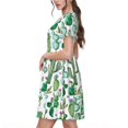 thumbnail image 2 of Balery Cactus Plants1 Vestidos sueltos de manga corta para mujer, vestidos de verano 2025, vestidos casuales de corte A con vuelo., 2 of 6
