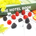 thumbnail image 4 of Nvzi Paquete de frutas artificiales, juego de frutas de plástico para decoración, ideal para fiestas en casa, rellenos de jarrones y accesorios de fotografía (frambuesa roja, 10 unidades), 4 of 5