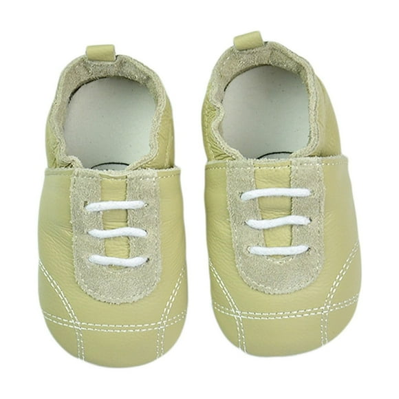 PMVFHDE Boy's Shoes Sneakers Crawling Shoes Baby First Walking Shoes Girls Boys Slippers Crawling Shoes Baby Shoes Soft Leather With Suede Soles Leather Shoes Toddler（0 2 Years） Yellow,18-24 Months