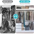 thumbnail image 3 of Closet Clothes Hanging Rod, 15-25 inch Adjustable Size, Screw Fixing Connection, for Closet Wardrobes Laundry RV, Black, 3 of 8