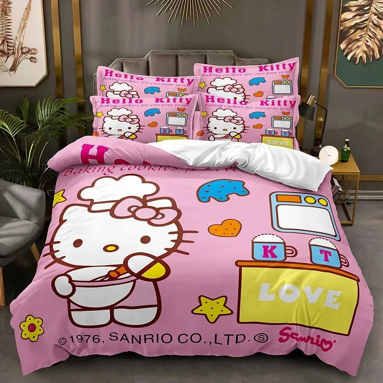 Couvre Lit Personne Drap-housse Hello Kitty Taille Unique