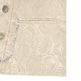 thumbnail image 4 of Mens Jacquard Suit Vests Lapel Paisley Floral Double Breasted Waistcoat with Hanging Chain Business Wedding Party Dress Vest Yellow, 4 of 7
