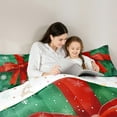 thumbnail image 4 of jejeloiu Red Bowknot Bow Twin Bedding Sets 7-Piece,Happy New Year Bedding Comforter Set,White Xmas Snowflake Sheet Sets For Girl,Red White Home Decor Reversible, 4 of 8