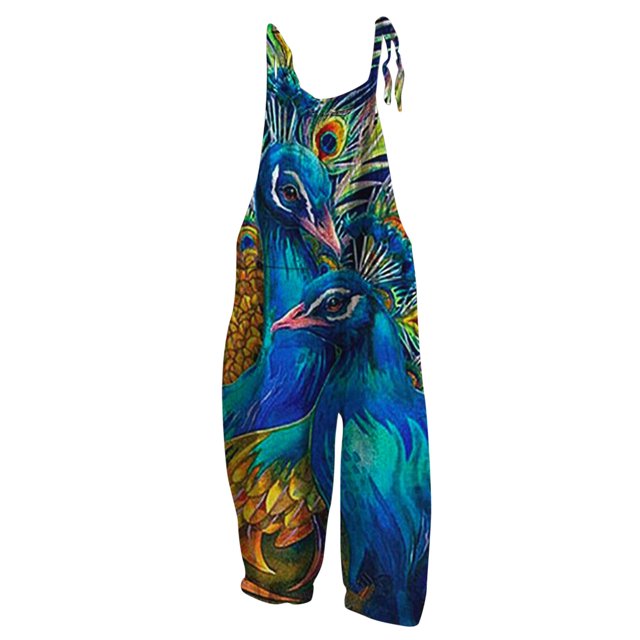 Mono de mujer, monos, mono de moda, informal, estampado, con bolsillo, mono largo, mono con tirantes, mono Odeerbi ODB-2