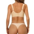 thumbnail image 3 of Unique Bargains Women's Minimizers Bra No Show Wide Straps Wireless Battles M Beige, 3 of 6