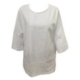 thumbnail image 2 of Innerwin Summer Tops Crew Neck Ladies T-shirt Work Solid Color Loose T Shirt White M, 2 of 3