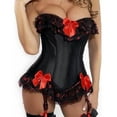 thumbnail image 1 of Womens Lace up Overbust Boned Corset Bustier Top Brocade Waist Trainer, 1 of 2