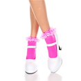 thumbnail image 1 of Lace Ruffle Opaque Anklet, Hot Pink, 1 of 1
