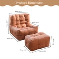 thumbnail image 4 of Giant Bean Bag Chair with Ottoman Modern Bean Bag Couch Sofa with Footstool Lounge Large Bean Bag Chairs for Adults Teens Reading Chair for Bedroom Living Room(Plaid Type), 4 of 6