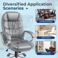 thumbnail image 4 of Vineego Office Chair High Back Computer Chair Ergonomic Desk Chair, PU Leather Adjustable Height Modern Executive Swivel Task Chair,Gray, 4 of 7