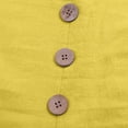 thumbnail image 6 of Oversized Tshirts for Women Casual Cotton Linen Blouse V Neck 3/4 Sleeve Button Decor Loose Fit Yellow Summer Tops for Women, 6 of 9