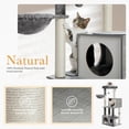 thumbnail image 5 of Demi Bonn 51" Modern Cat Tree Tower for Indoor Cats, Wood Condo with Hammock, Scratching Post and Removable Pads for Small Large Cats, Gray, 5 of 7