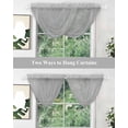 thumbnail image 4 of Grey Sheer Waterfall Valance Curtains for Window, Modern Pure Gray Rod Pocket Sheer Topper Swag Curtains for Living Room, Kitchen 38.5"W x 47.2"L, 3 Panels, 4 of 7