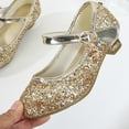 thumbnail image 5 of Miluxas Girls Sequin Dress Shoes Mary Jane Heels Princess Wedding Party Pumps Gold 13 Years, 5 of 5
