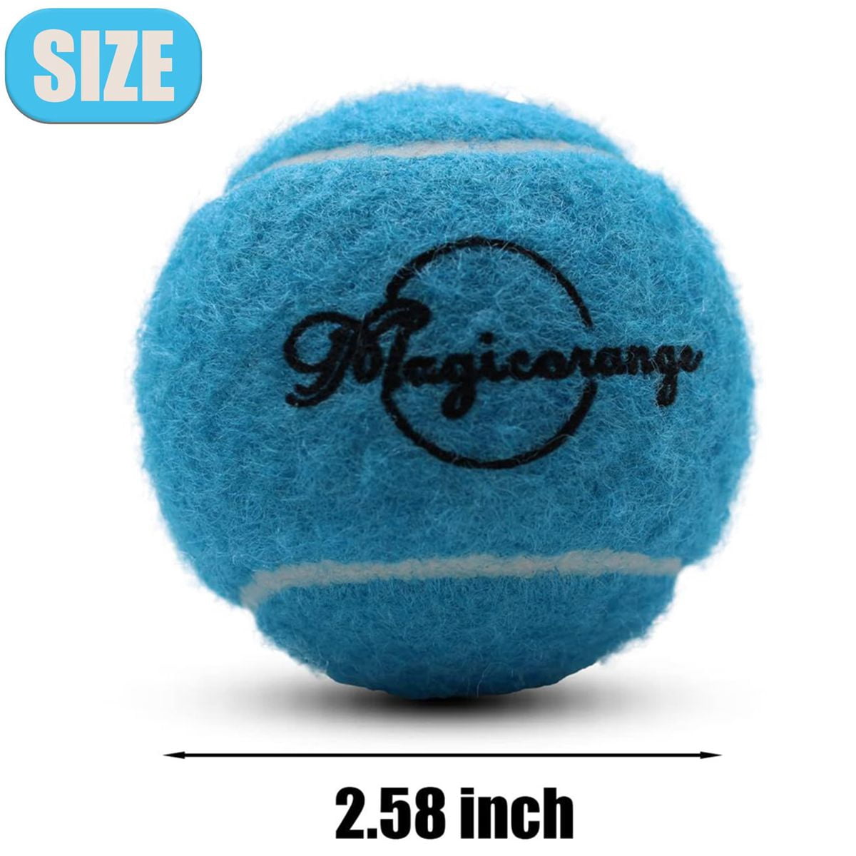 Magicorange Tennis Balls 30 Pack, 2.58 Inch Advanced Training Practice Balls for Beginner, Pet Dog Playing Balls (Light Blue)