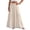 Beige, variant on Zynoxe Womens Linen Skirts Casual Elastic High Waist Triple Tier Even Ruffle Maxi Skirts Versatile Lightweight Breathable Flowy Skirts for Travel Vacation Beige S