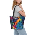 thumbnail image 2 of Fotbe Vibrant Rainbow Parrot Fantasy Bolsa de Playa con Estampado, Bolsa de Hombro, Bolsa de Mano Espaciosa, Bolsa de Viaje Ligera, Bolsa de Compras Versátil, 2 of 6
