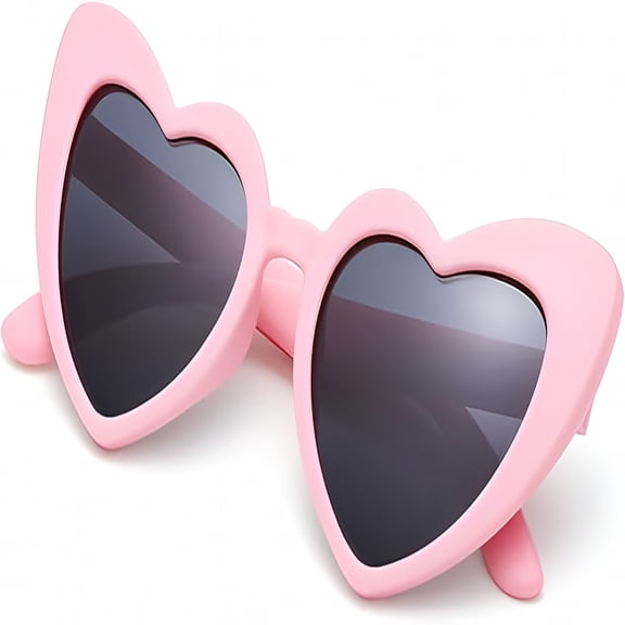 HBMYN Kids Polarized Heart Girls Sunglasses for Toddler Bendable Sunglasses Shades Age 2-8
