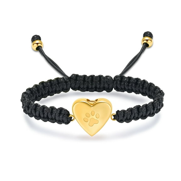Pet Heart Cremation Memorial Paw Print Urn Bracelet 316L Stainless Steel Keepsake Jewelry Urn Bracelet for Ashes for Women